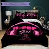1PC Musical Elements Bedding Quilt Set Quilt Cover Pillowcase Home Decoration Birthday Gift (1 * Duvet Cover + 2 * Pillowcase, Without core)A13