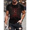 Men's Summer New T-shirt 3D Digital Trend Fashion Printing Short Sleeve European and American Cross-border Crew Neck Top