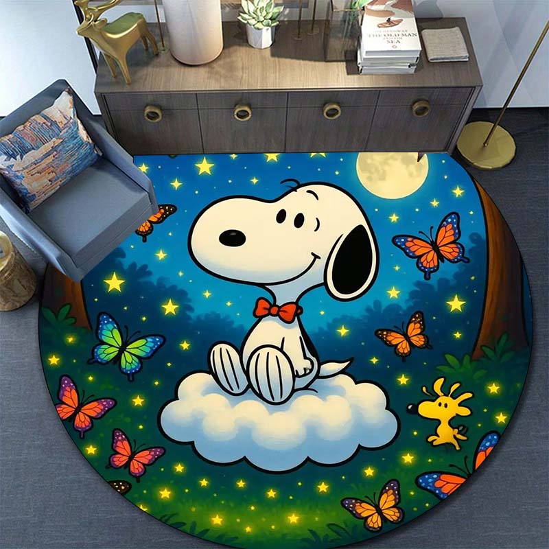 Lucky Red Rose Printed Round Carpet Anti Slip and Easy To Clean Ideal Carpet for Home or Vacation Homes Durable and Affordable