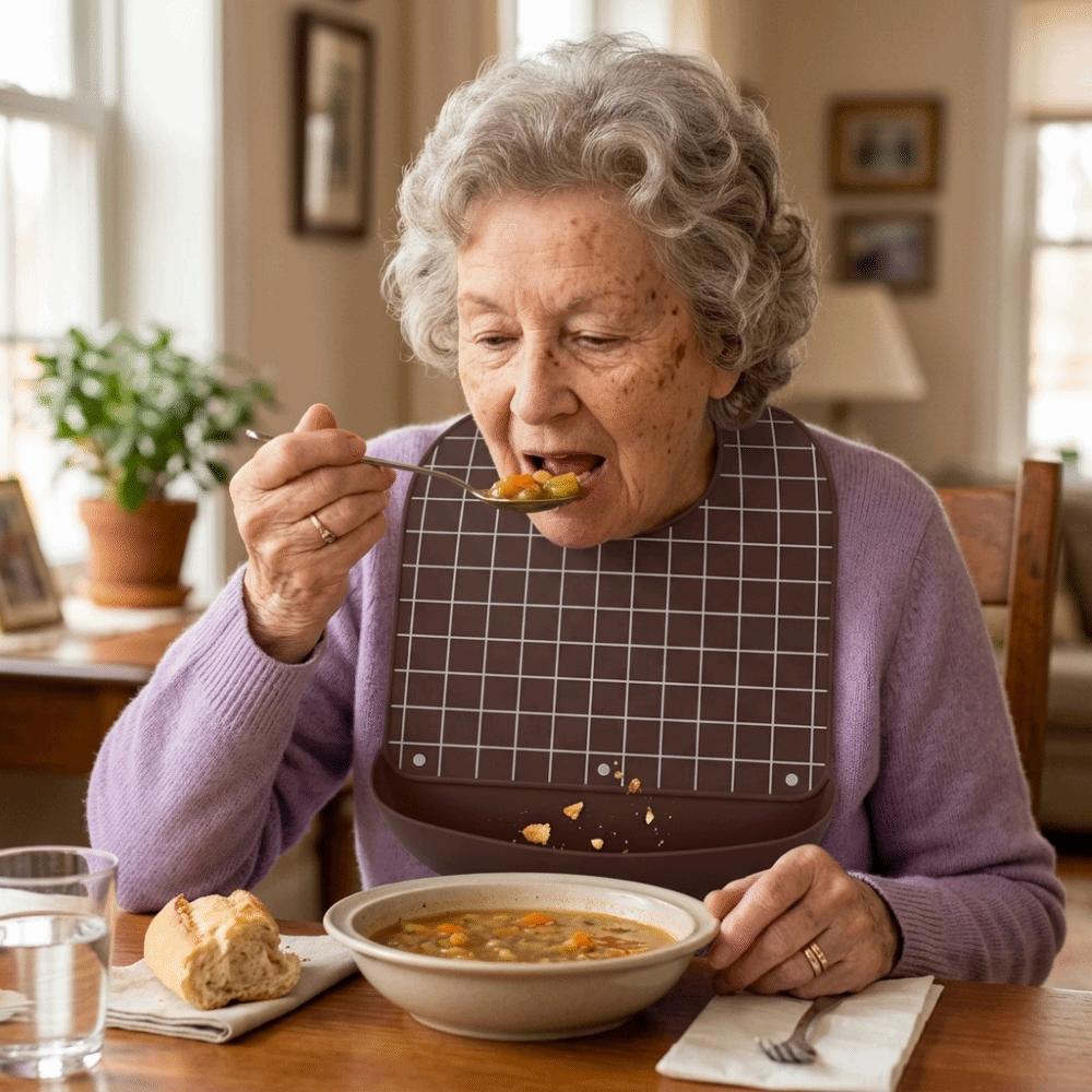 Large Size Elderly Bib Waterproof Mealtime Bib Comfortable Adult Feeding Bib Elderly Care