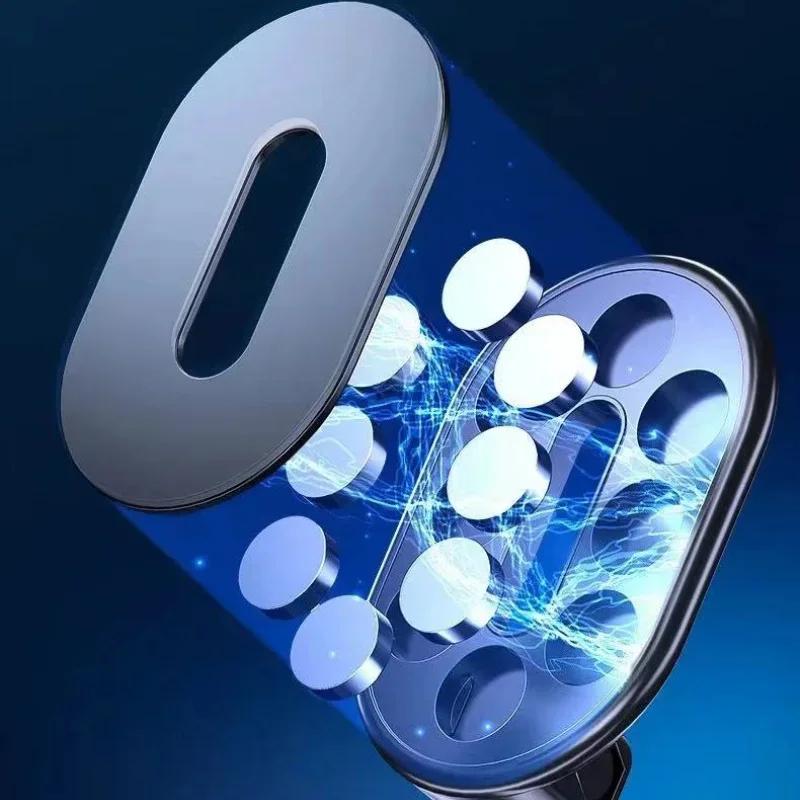 Magnetic Car Phone Holder - Alloy Folding Strong Magnet 360° Rotation Universal Dashboard Mount for Smartphones & Tablets