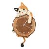 ABKS-Fun Cat Wall Hanging Clock Decorative Stylish Cute Pendulum Clock Ornament For Home For Bedroom Kids Room Gift