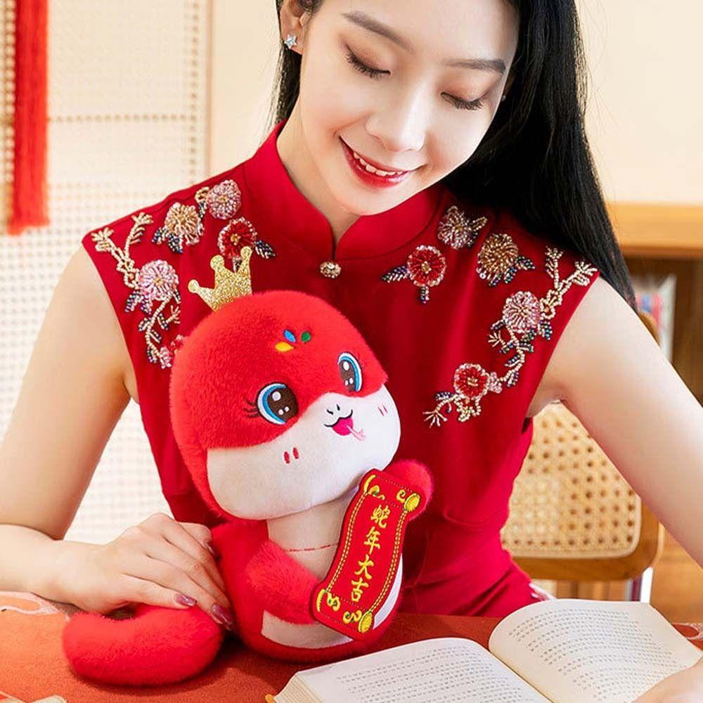 Plush Snake Year Mascot Toy Stuffed Lucky Snake Doll Plushies  Spring Festival