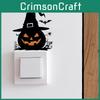 Halloween Pumpkin Pvc Witch Hat Spider Switch Sticker Living Room Decor Wall