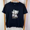 KAWS X Shirt Kids 150 Black Graphic Print Short Sleeve Unisex Casual
