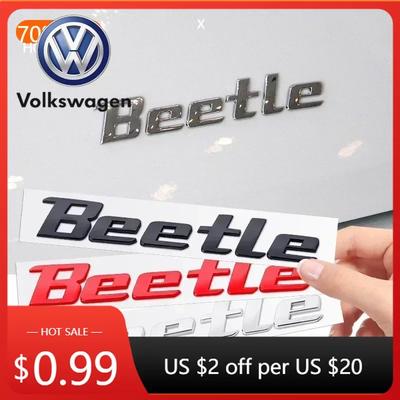 YKPSC1 For VW Polo B6 VW 1PCS Metal Beetle Car Letter Logo Sticker Tail Bumper Badge Auto Rear Trunk Emblem Styling Accessor