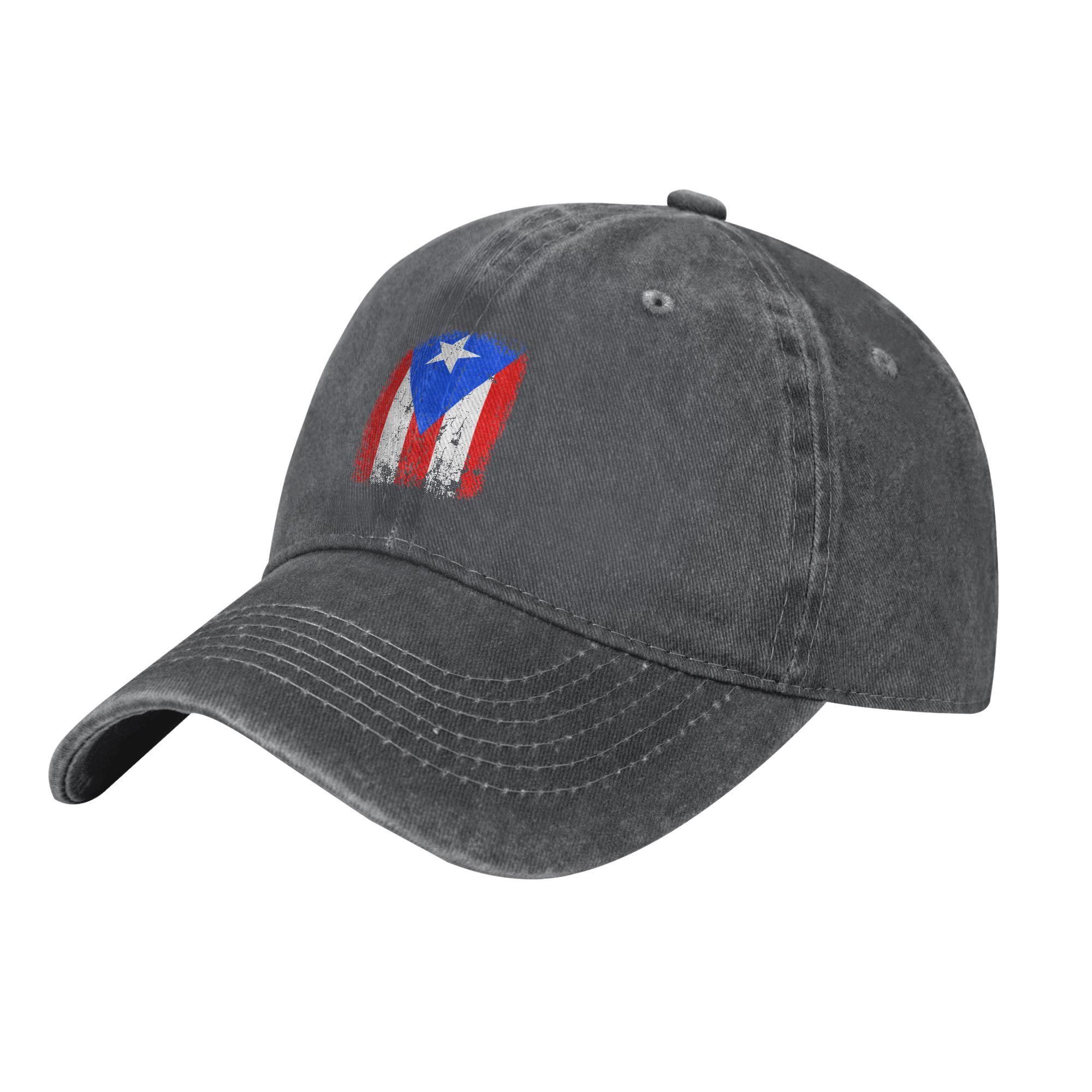 

Vintage Puerto Rico Flag Baseball Caps Casual Distressed Washed Style Outdoor Summer Adjustable Caps Hat