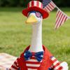 1 Set Independence Day Goose Outfit Outdoor Porch Goose Costumes Patriotic Stars And Stripes Jacket Hat Set for 23 Inch