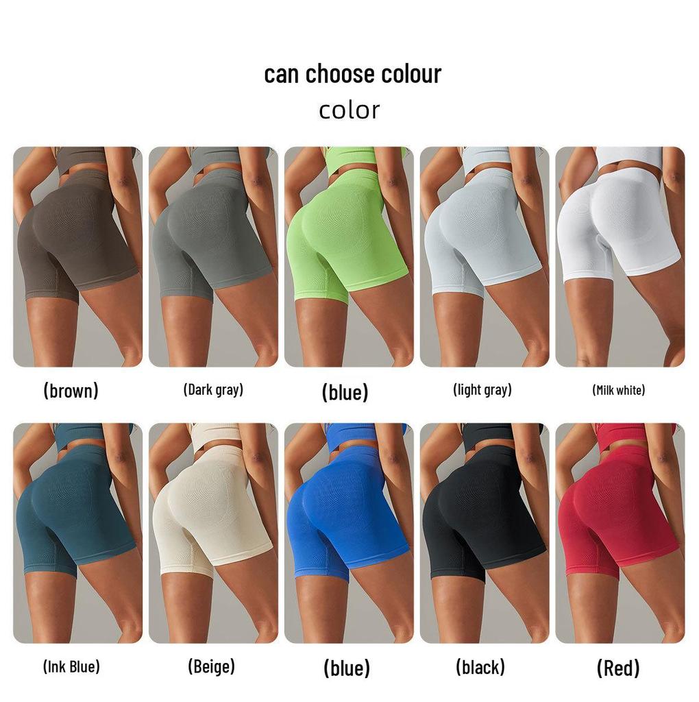 High-Waist Peach Lift Yoga Shorts - Women's Fitness & Running Apparel