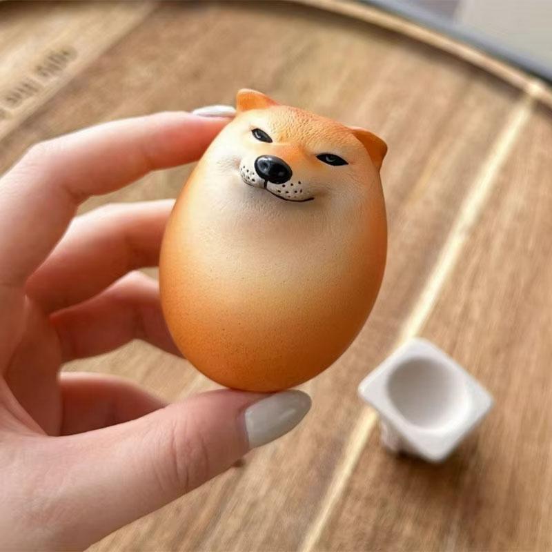 Shibako Hund Ei Kreativer Shiba Inu Realistische Eiform Schreibtischdeko Hund & Ei Union Dekorationen Für Zuhause Büros Lustige Geschenke