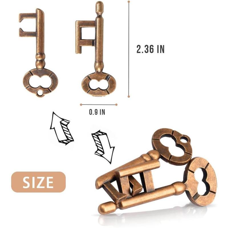 Magic Baffling 4PCS Metal Brain Teaser Puzzles Educational IQ Test Toys Mind Games for Children Adults Kids Novelty Gifts