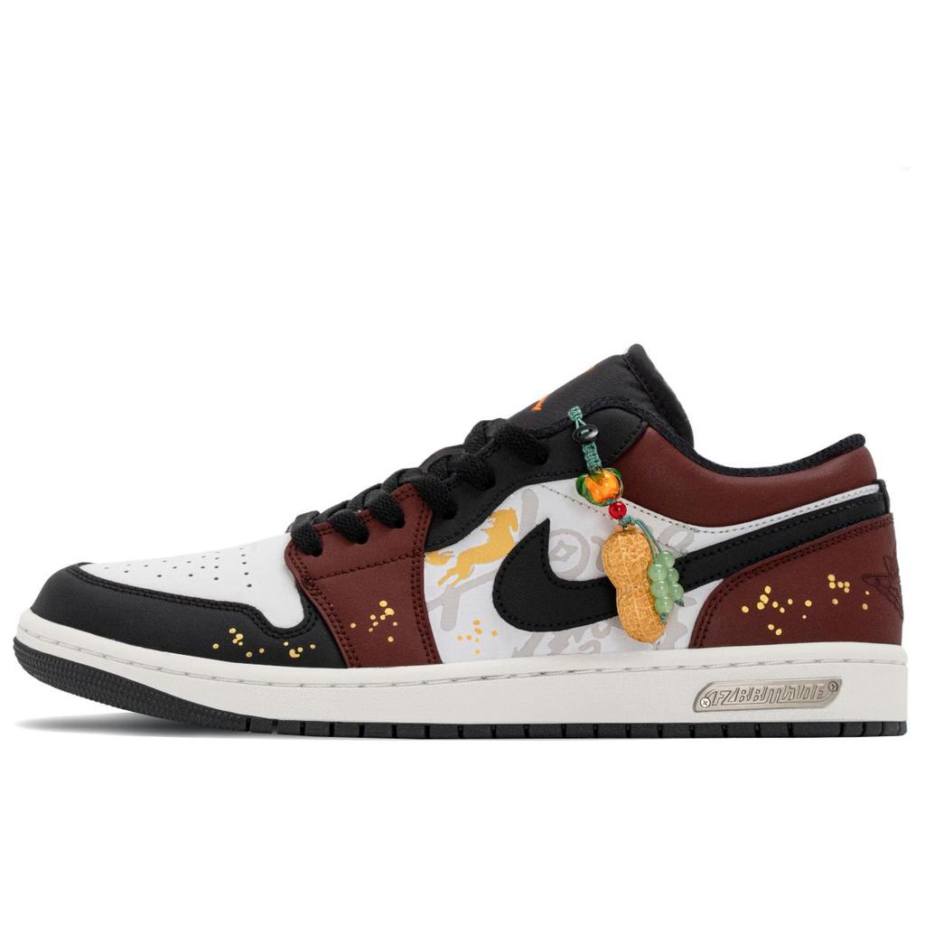 Jordan Air Jordan 1 Good Things Will Happen Low top Vintage Basketball Shoes Men's Black Red White 553558-044(TeamA-)