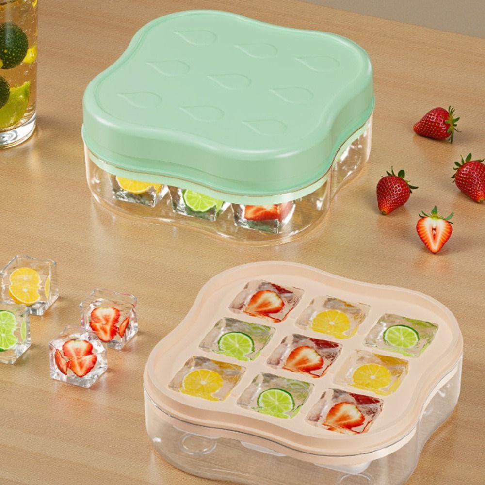 Mini Reusable Ice Cube Mold With Lid Press Ice-making Ice Tray For DIY Ice Cream