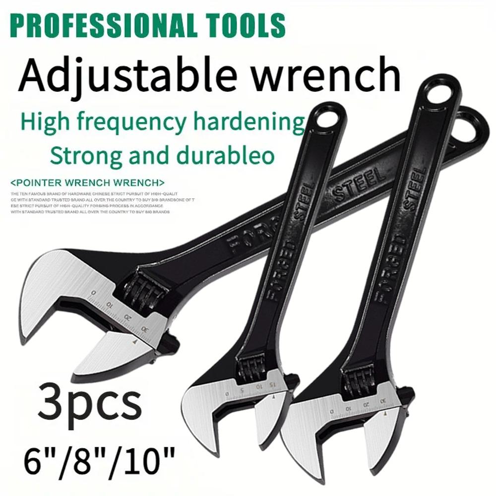 6/8/10inch Adjustable Spanners Measuring Wrenches Hole-opening Spanners Household Workshop Multifunction Hand Repair Tools