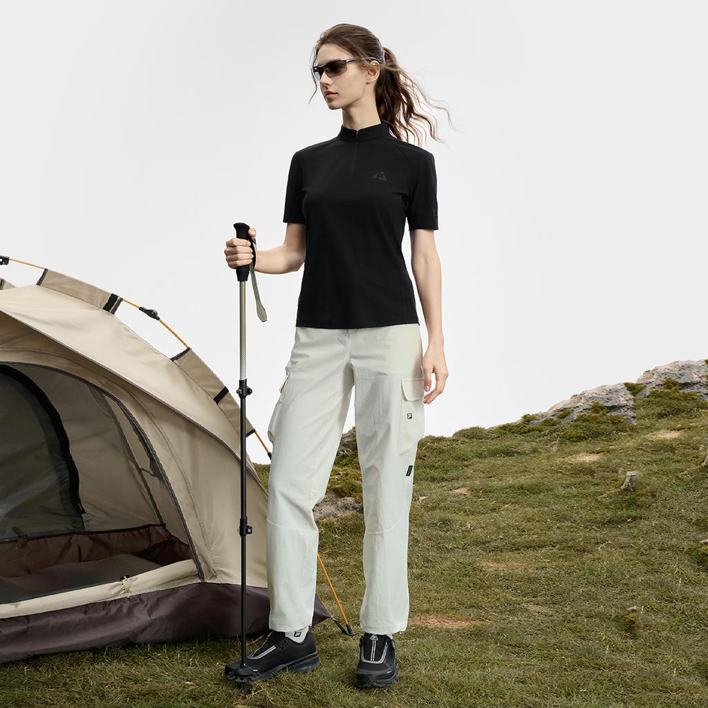 FILA Explore Classic Versatile Sports Comfortable Moisture-Wicking Short Sleeve T-Shirt Women T-Shirts A11W537101F-BK