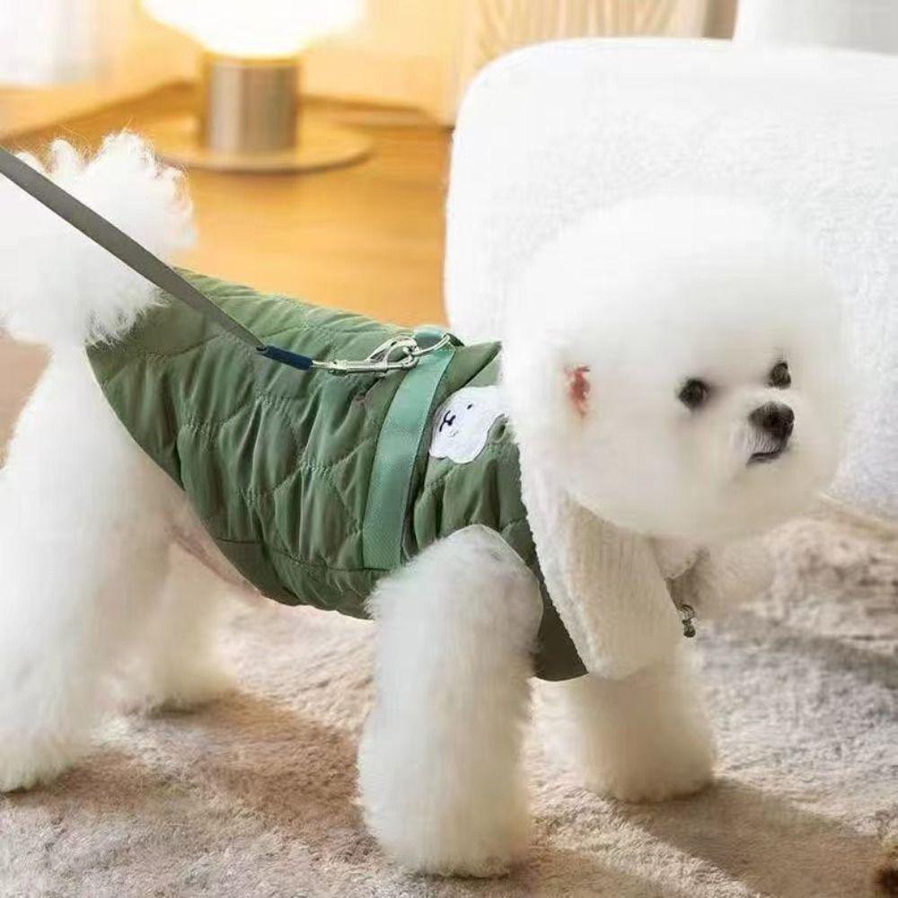 Leash Ring Dog Winter Jacket Two Leg Design Pet Coat Comfortable Cat Cotton Vest Winter Season
