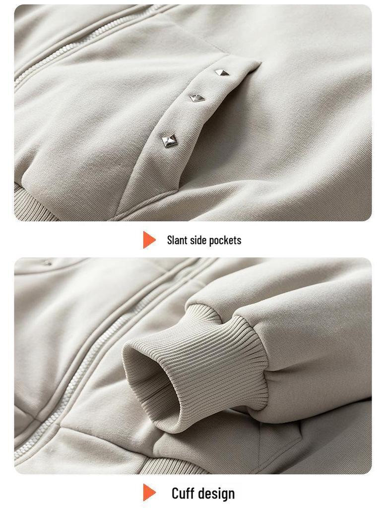 2025 Men's Trendy Lightweight Winter Jacket: Velvet-Lined, Thick, Warm, Fashionable, Loose-Fit Outerwear