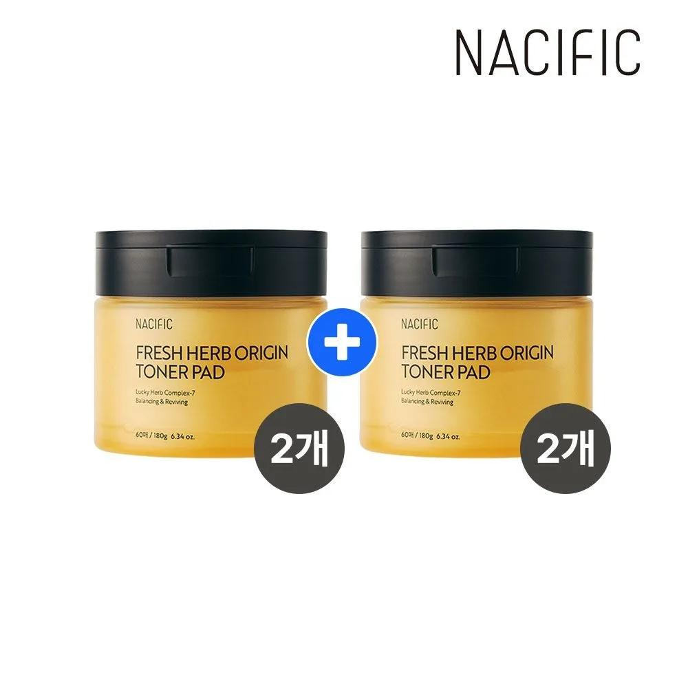NACIFIC Fresh Herb Origin Toner Pads 180g 60 pads x 2 packs (Total 120 pads)