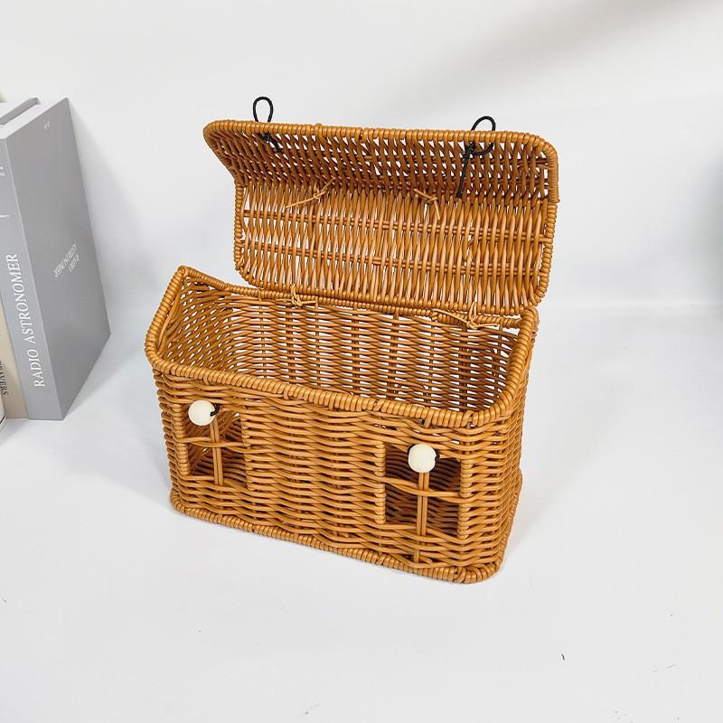 Portable Storage Basket With Handle Home Kitchen Snacks Fruits Organizer Lightweight PP Utility Bin