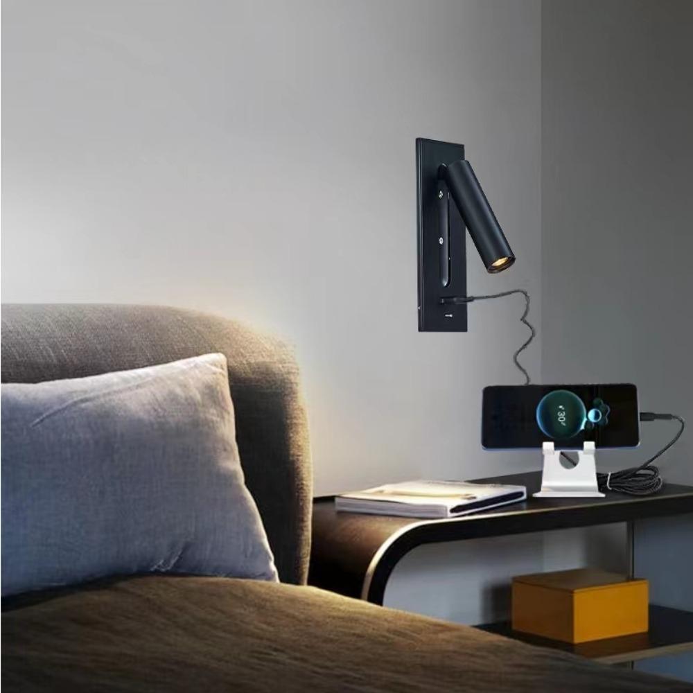 Indoor Led Wall Lamps 3W with USB Charge Wall Lamp Bedroom Living Room  Modern Wall Light Aisle with Switch Wall Sconce