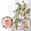 6FT Artificial Rose Vine Garland Fake Hanging Rose Ivy Plants Bendable Floral Garland Decoration for Wedding Home Party Garden Room Wall Decor