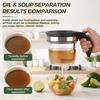 Bottom Release Gravy Heat-Resistant Fat Separator with Fine Mesh Strainer for Cooking Oil Broth Soup and Pan Drippings