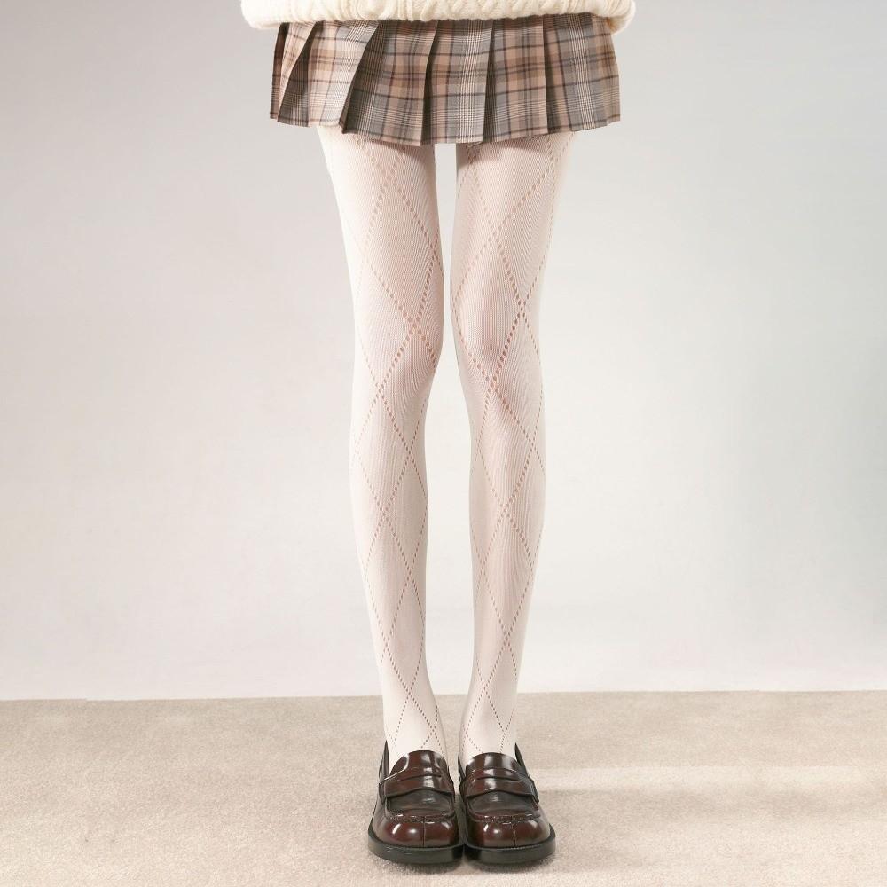 Jacquard Knitted Pantyhose High Elastic Leggings Sexy Slim Stockings  Female Lingerie