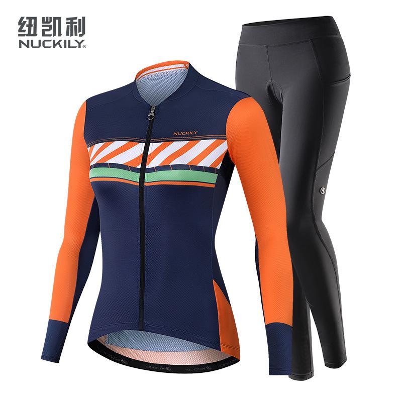 NUCKILY Women's Summer Riding Thin Long Sleeve Sportswear Bicycle Mountain Bike Riding Clothing Set Wholesale