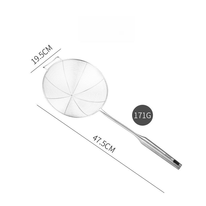 Stainless Steel Asian Skimmer for Pasta Noodles Drainage Frying Cooking 304 SS Mesh Frame Hanging Hole Dishwasher Safe