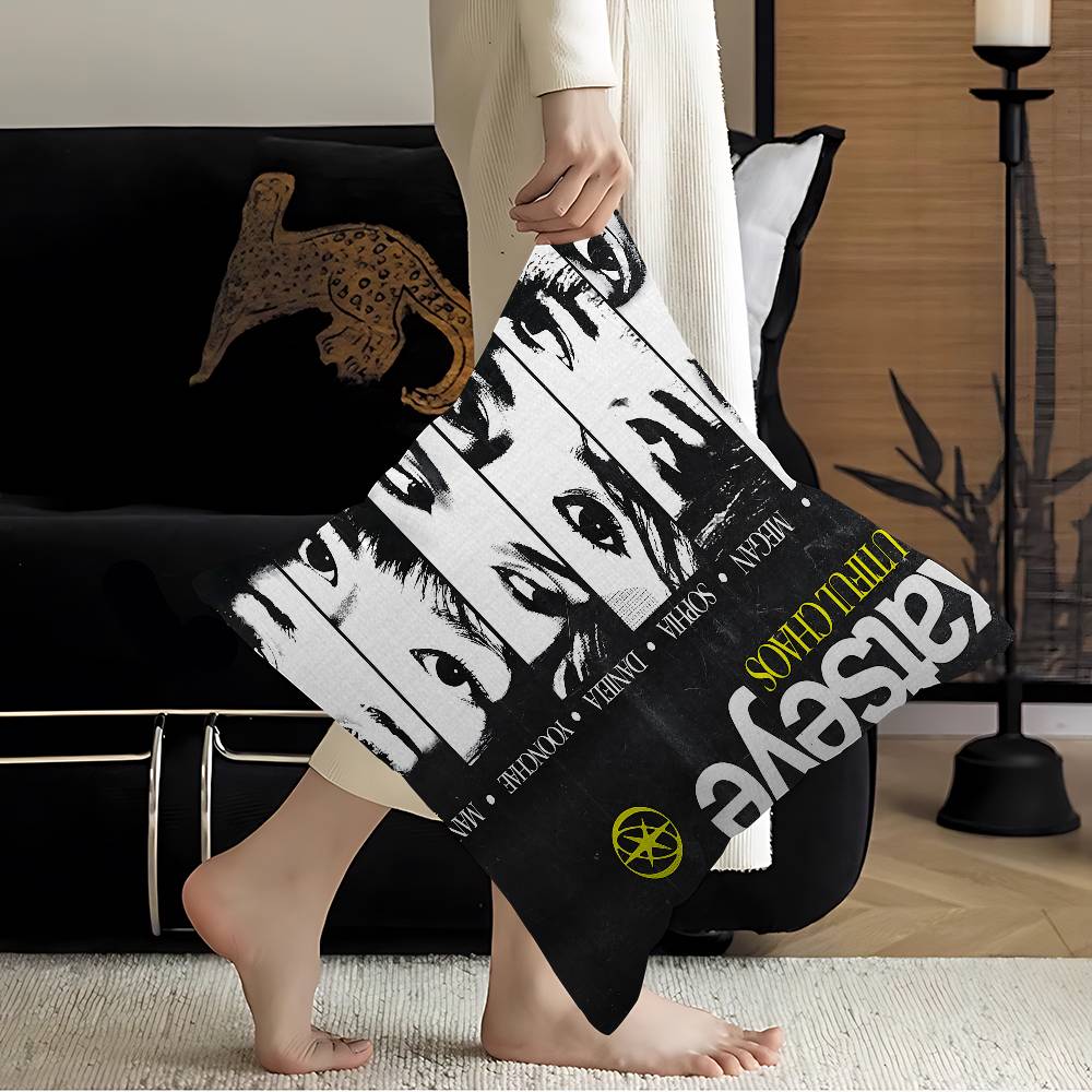 Band K-Katseye Pillow Anime Pillow Sofa Bed Head Pillow Cover Cushion Cover 45X45 Cm Fashion