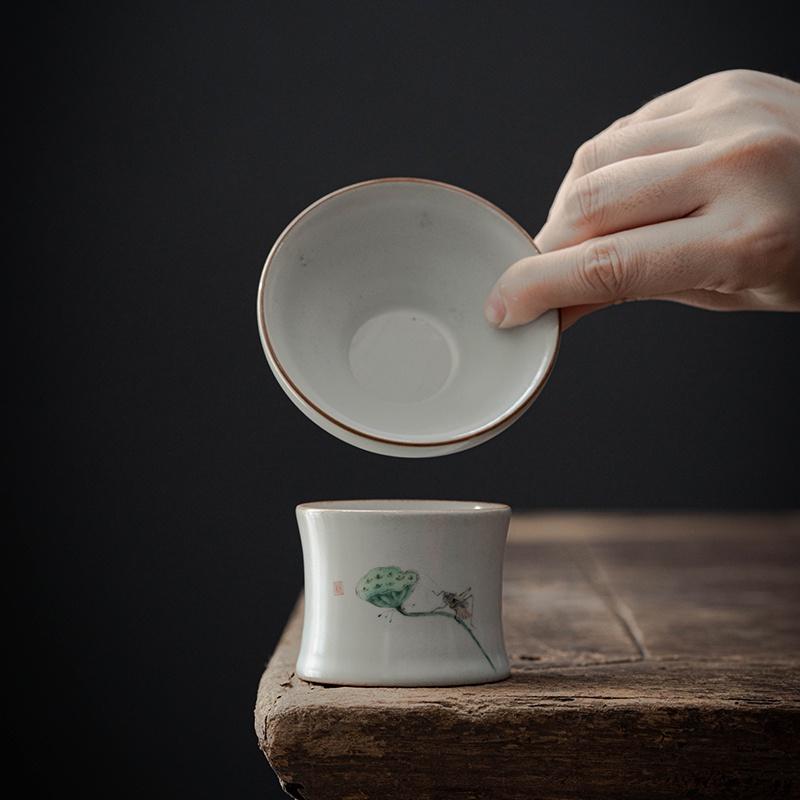 Ruyao Filter Set Retro Lotus Tea Strainer Ceramic Filter Kung Fu Tea Accessories