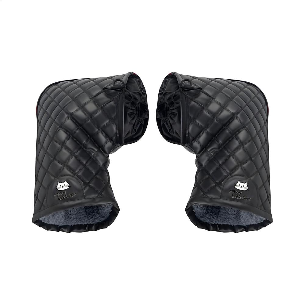 

Bike Handlebar Mitts Waterproof Riding Mittens Windproof Handlebar Fingerless Gloves for Cold Weather Riding for Men Women чёрный