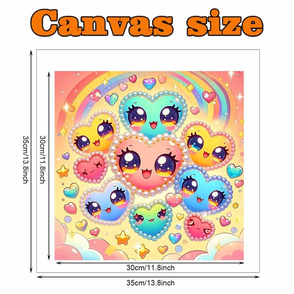 Kit Pittura Diamante 5D Fai da Te Cuore d'Amore Carino con Perle e Gemme per Adulti/Principianti Idea Regalo Decorazione Casa 11,81x11,81 pollici