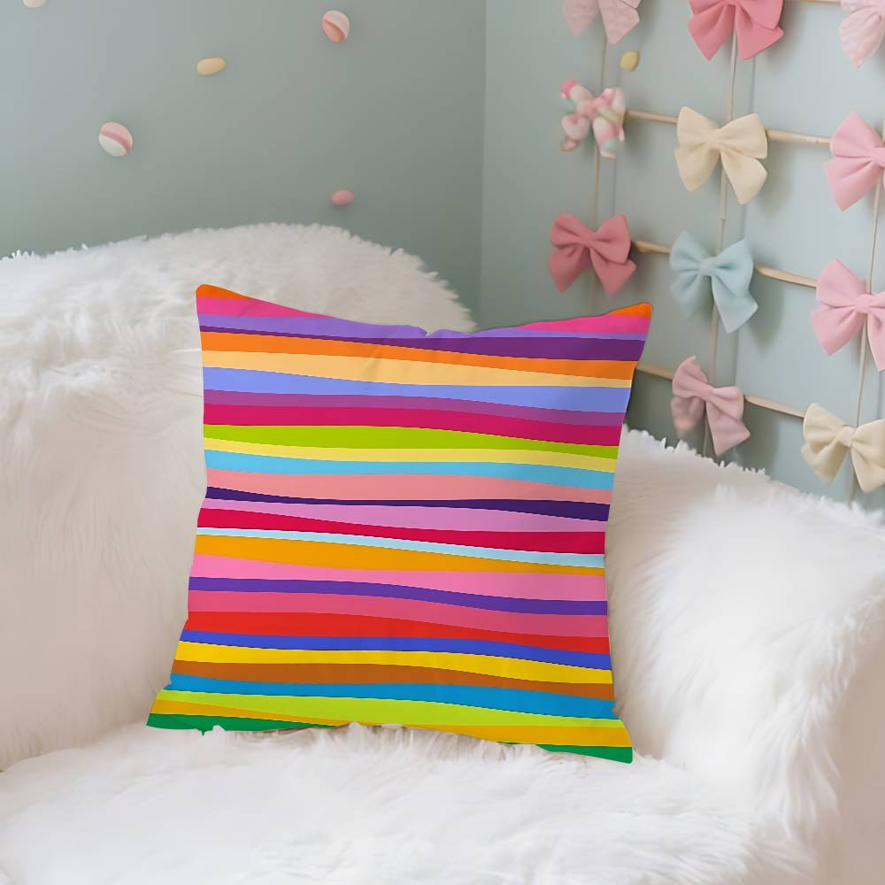 LGBT Rainbow Flag Pillow Case Throw Pillow Cover Nordic Vintage Style Cushion Covers Home Living Room Sofa Couch Seat