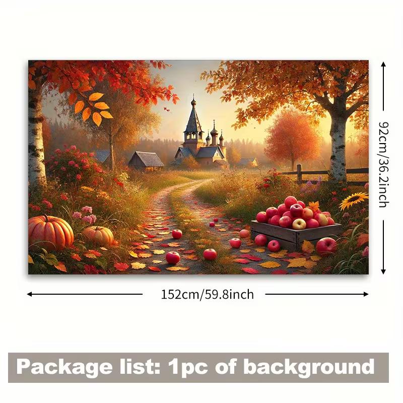 2D Peaceful Thanksgiving Countryside Nature Backdrop Cloth