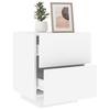 LED Nightstand, White, Wood-Based Material