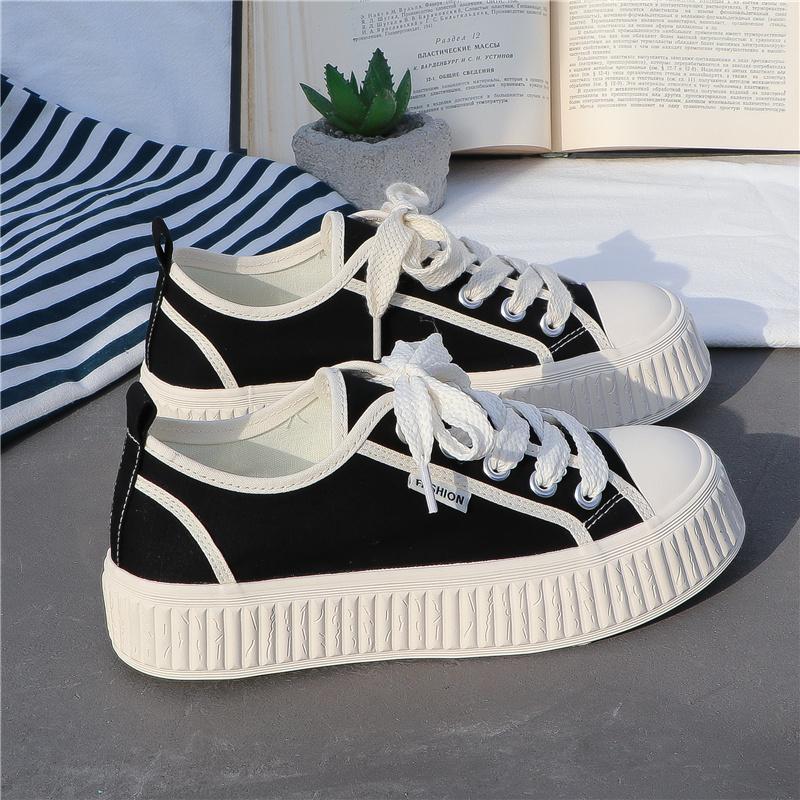 Little White Shoes Women's Mesh Breathable Hollow 2025 Spring and Summer Versatile Thin New Thick-soled Canvas Board Shoes Ins