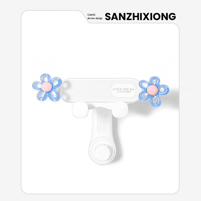 

New Car Phone Holder Creative Jelly Color Flower-Shaped Car Mount Air Vent Navigation Support Stand for Women New Car Holder-Transparent Blue Flower