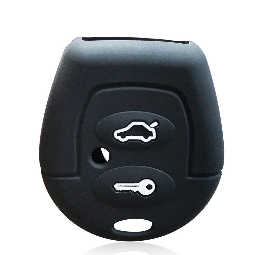 

Silicone Key Case Cap for Seat Ibiza Cordoba Alhambra 2007 2008 for Skoda Fabia Key Holder for VW Golf IV Passat Bora Sharan чорний