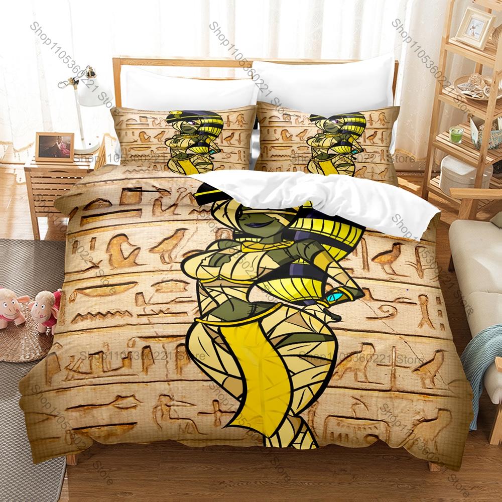 Cool Adorable Gothic Cute Mummy Girls Anime Character Bedding Set 1 Duvet Cover + 2 Pillowcases HD Digital Print Bed Linen