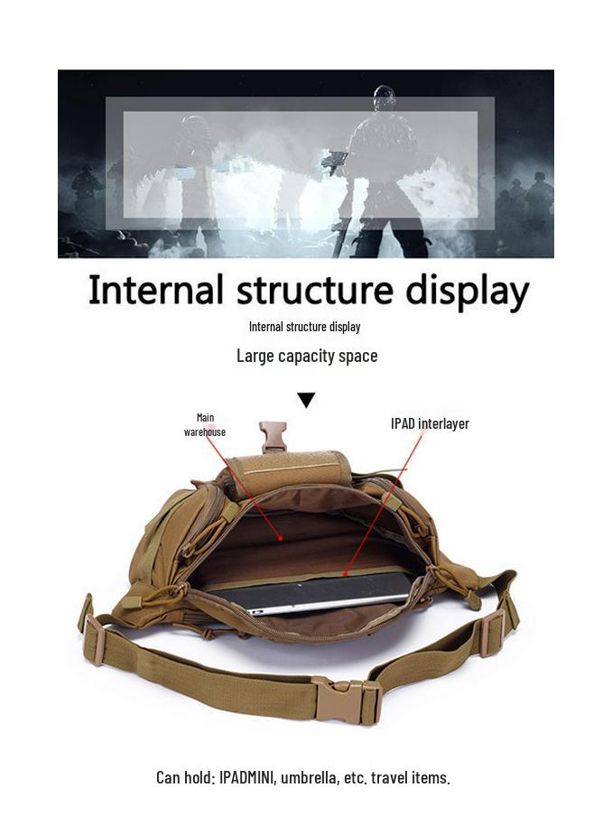 Large Waterproof Tactical Waist Bag: Multifunctional, Wear-Resistant for Outdoor Sports, Cycling, Hiking