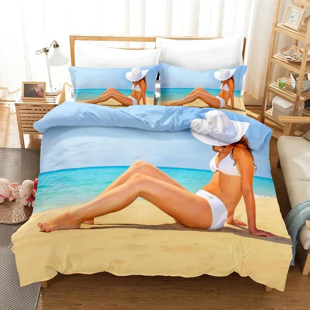 Bikini Beauty Strand Bettwäsche Set Für Schlafzimmer Weiche Moderne Tagesdecken Bequeme Kinder Bettbezug Steppdeckenbezug Und Kissenbezug
