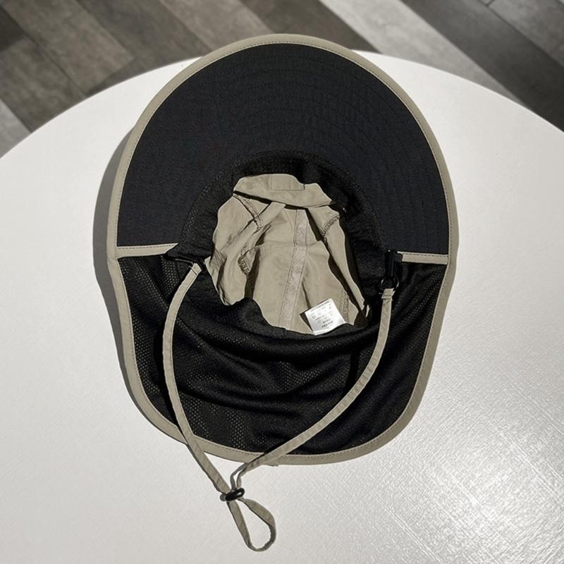 Fisherman Hat Sun Hat For Fishing Hiking Travel With Neck Flap 56-60CM Adjustable Design