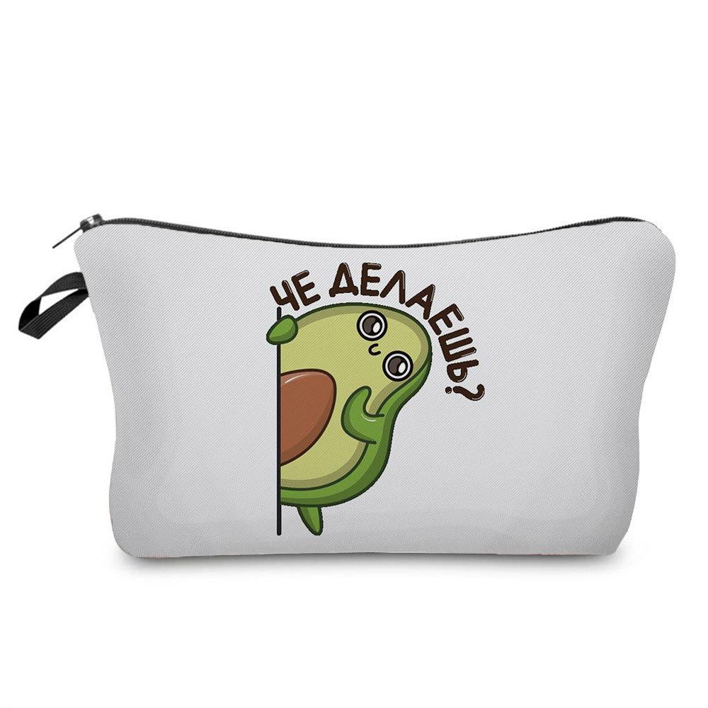 Women Avocado Print Cosmetic Bag Toiletries Organize Travel Storage Case 6700