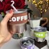 400ML Coffee Cup Stainless Steel Thermal Mug Portable Leakproof Insulated Cup with Elastic Sleeve for Home Office Car