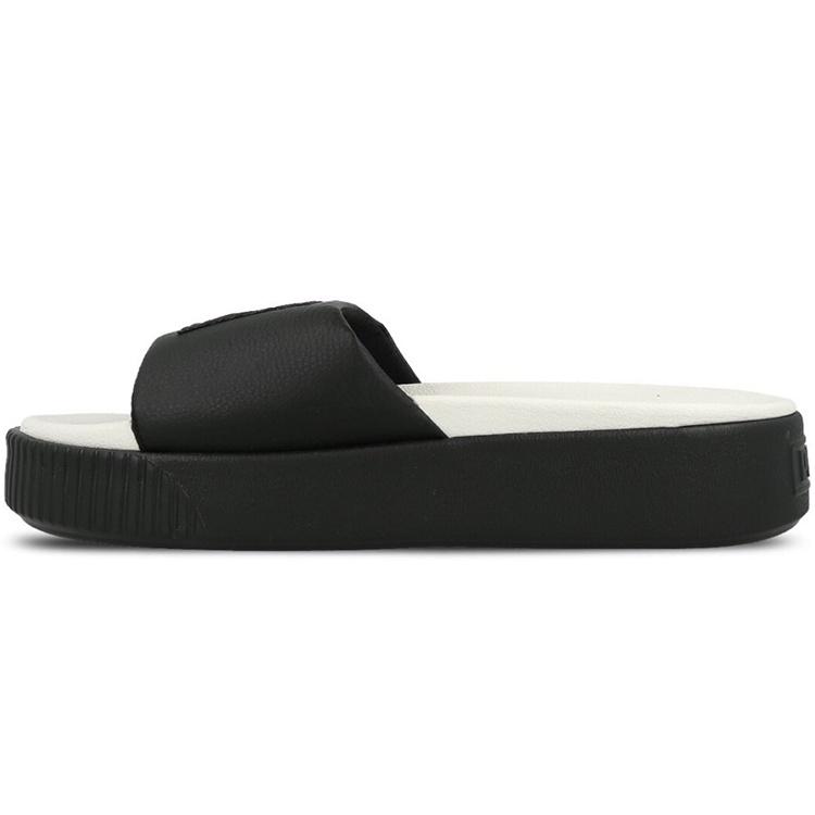 (WMNS) PUMA Platform Slide Black Whisper White Women s 366121-04 EU 39