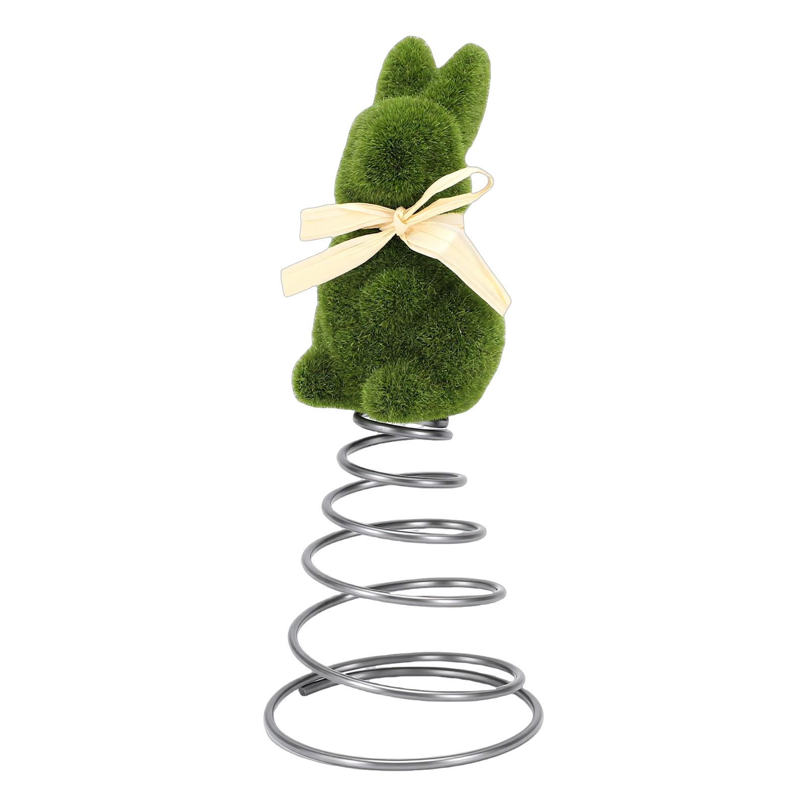 

Easter Bunny Tree Topper Decoration Spring Flocked Ornament for Holiday Home Party Supplies Decor