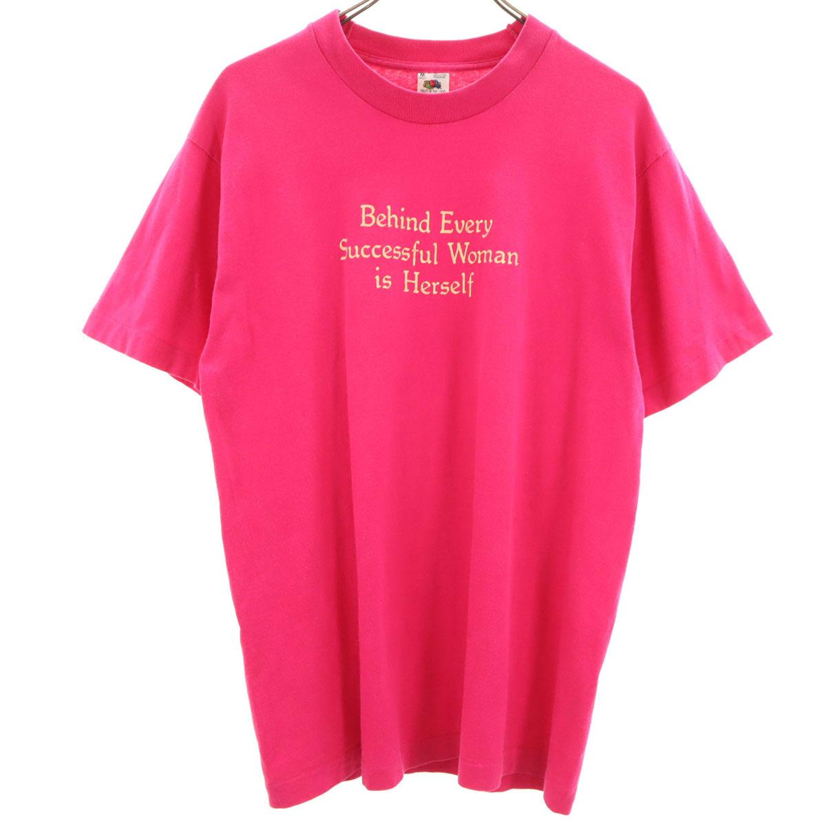 

FRUIT OF THE LOOM 90s Made in USA Old Message Print Short sleeve T-shirt Men s Used