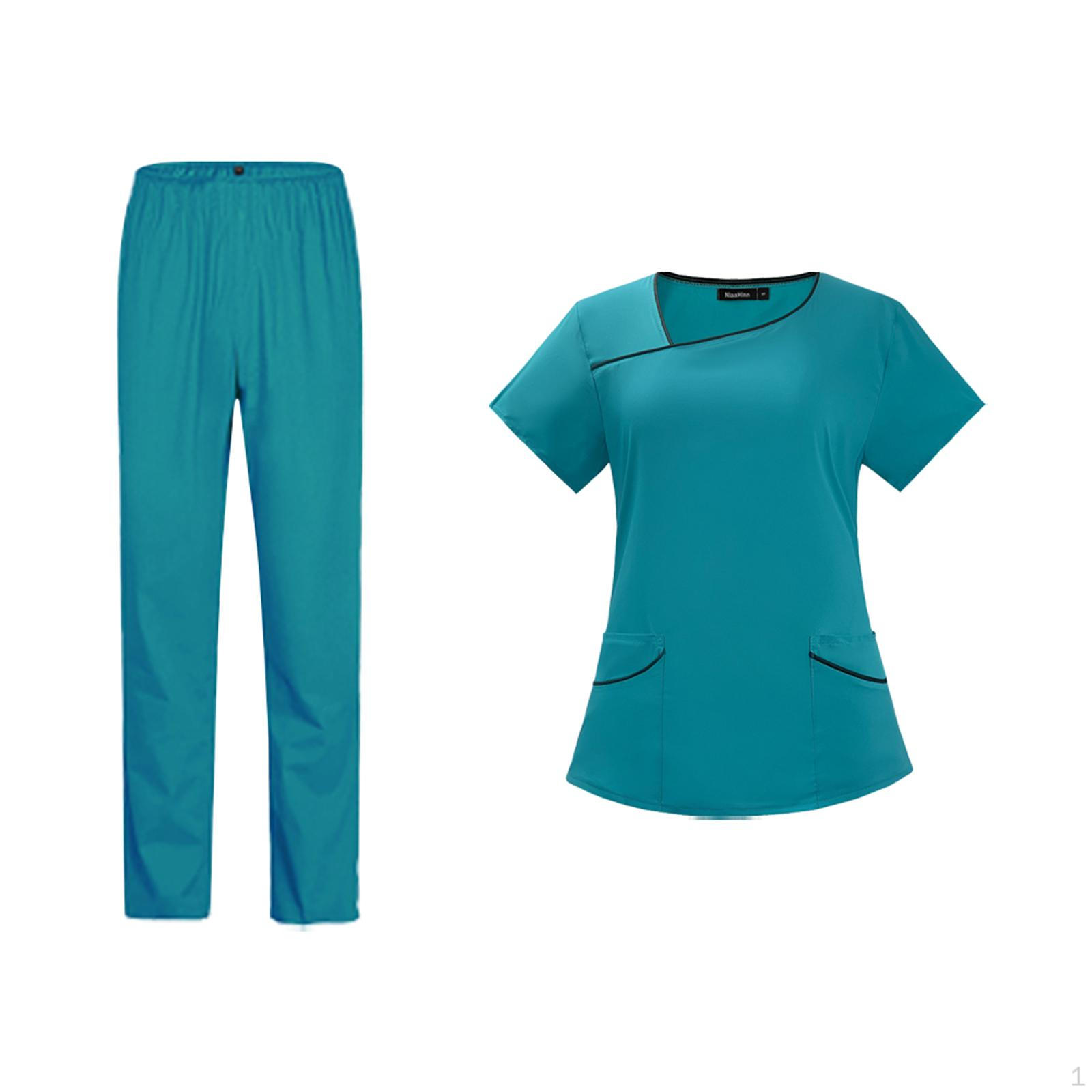 

Дышащий комплект медсестринских скрабов для женщин - Легкая униформа для массажа и косметологии Dark Blue Medium