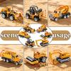 7-in-1Construction Truck Toy,Battery-Powered Carrier Vehicle Set with Crane,Dump Truck,Forklift,Wheelbarrow,Realistic Sound Moving Parts,with Play Mat